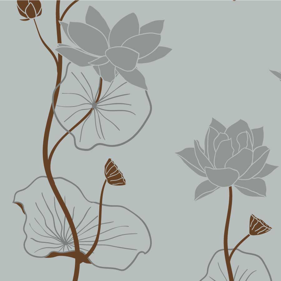 Muster Lotusblüte, Kollektion Japans bla, Farbe-3