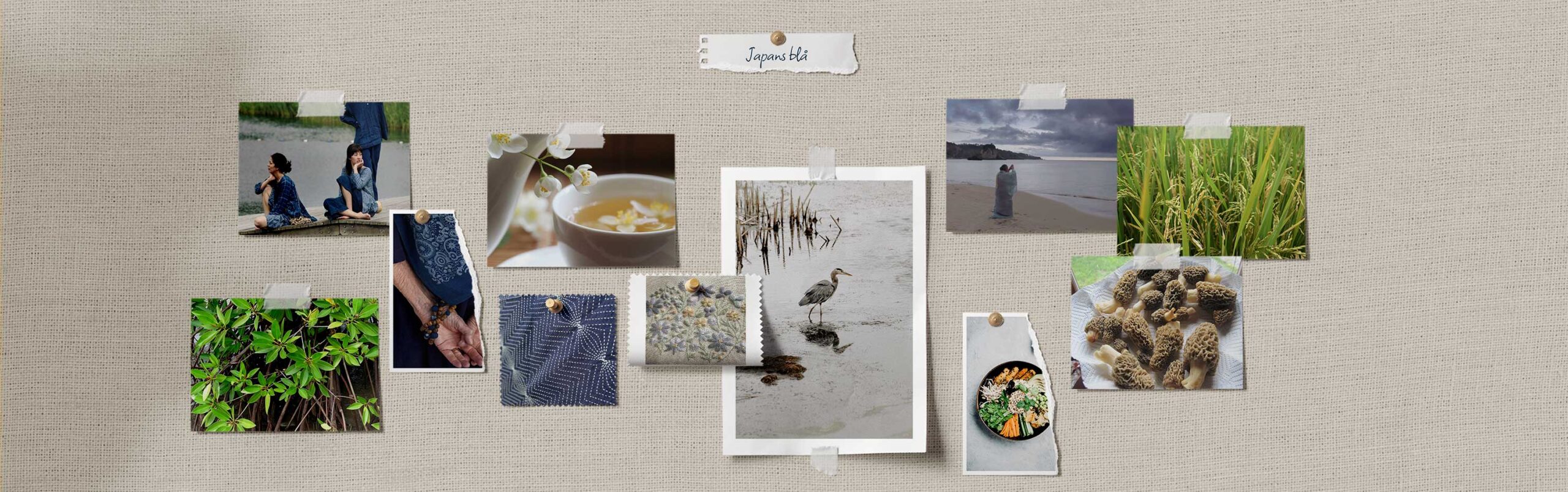 Moodboard zur Kollektion Japans Blau