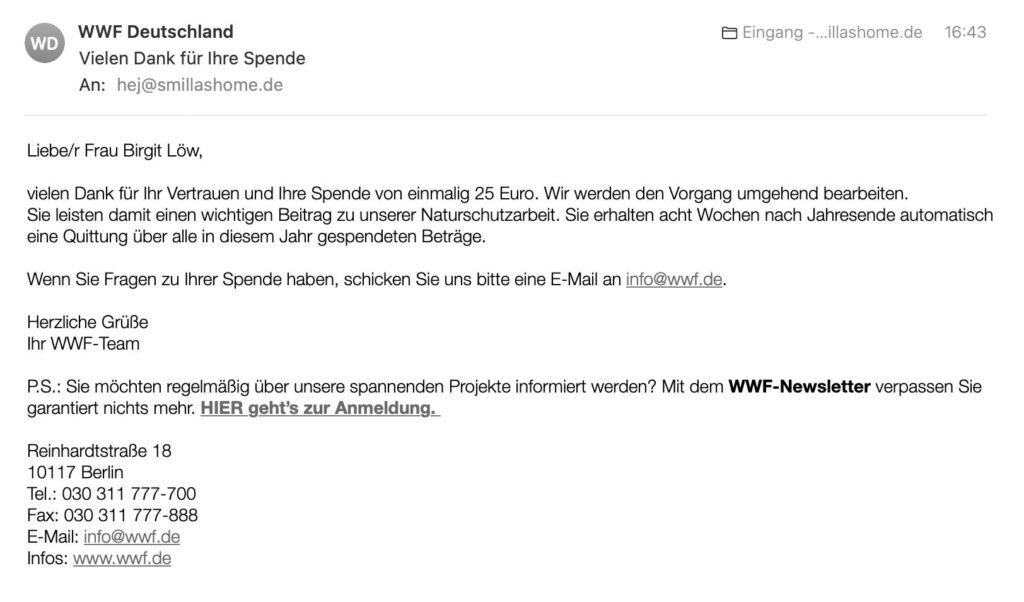 Spendenbescheinigung