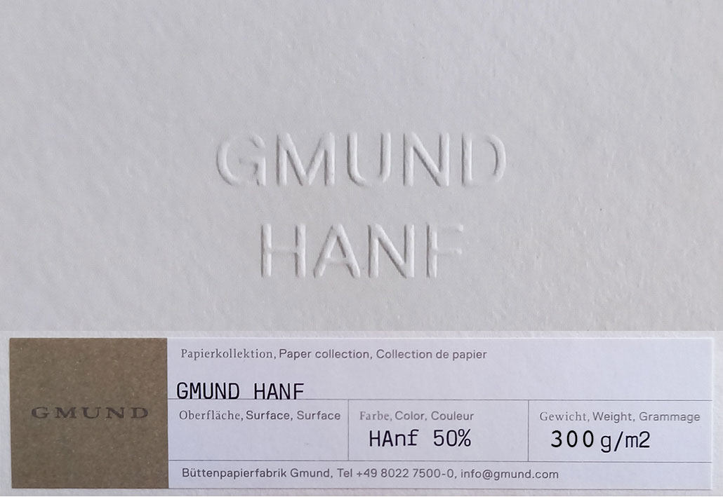 Papiermuster Hanfpapier für Linoldrucke von Birgit Löw